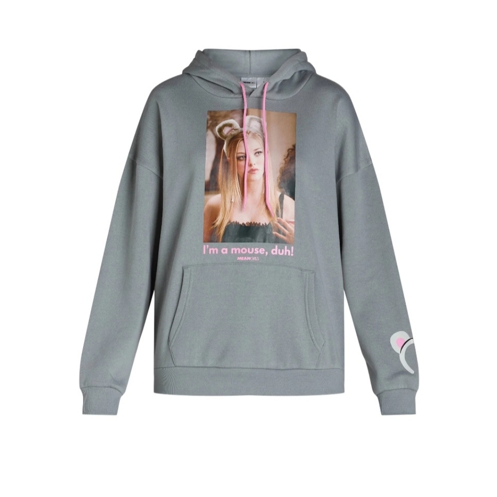 Mean Girls "I'm a mouse, duh!" Graphic Hoodie: GRAY: NEW WITH TAGS: SIZE XS